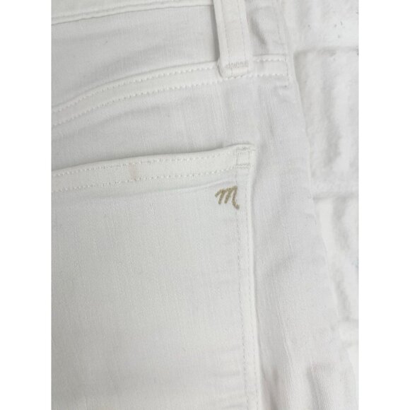 Madewell Jeans Size 28 Curvy High Rise Skinny Crop Pure White Exposed Button Fly - Picture 7 of 13